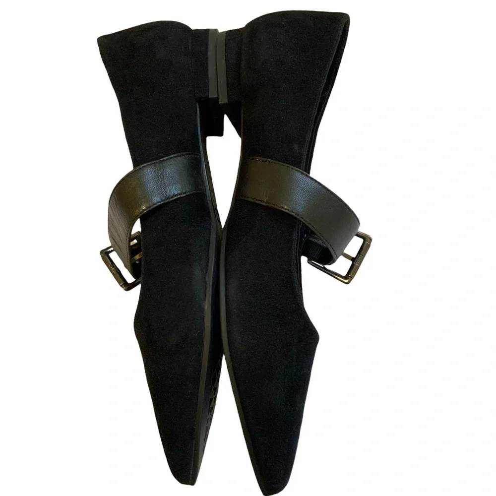 AEROSOLES Black Pointed Flats with Strap - Picture 6 of 10